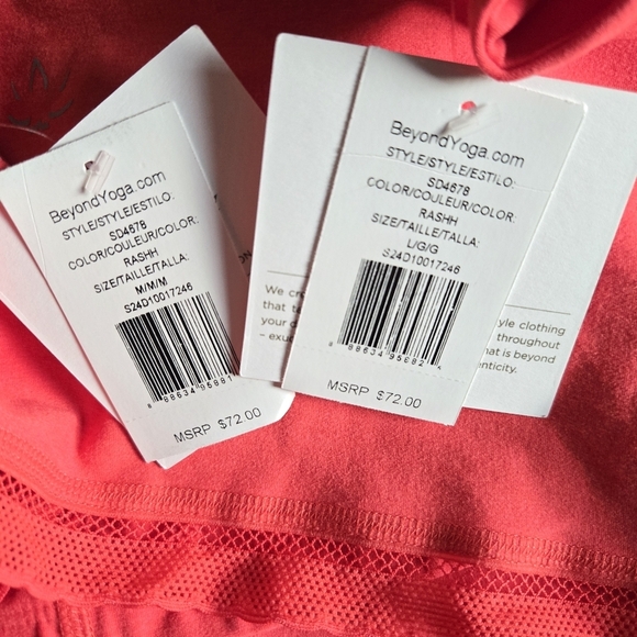 New Beyond Yoga Spacedye Allure Lace Trim Tank Top Rashh Orange NWT - Picture 9 of 9